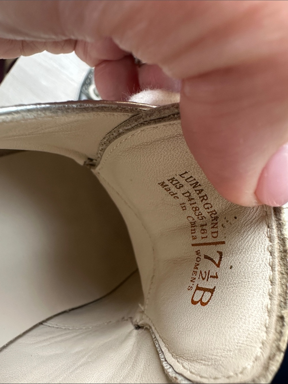 Cole Haan Silver Metallic Wingtip Oxfords - Women's - Picture 3 of 9